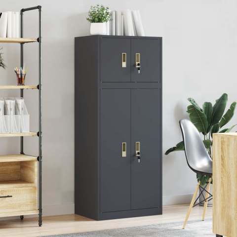 SZAFKA DO PRZECHOWYWANIA 2 SZT. ANTRACYT 60 X 40 X 145 CM STAL