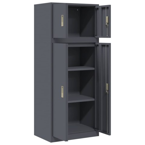 SZAFKA DO PRZECHOWYWANIA 2 SZT. ANTRACYT 60 X 40 X 145 CM STAL