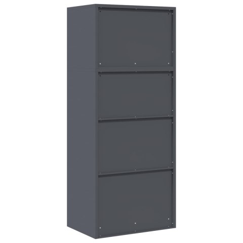 SZAFKA DO PRZECHOWYWANIA 2 SZT. ANTRACYT 60 X 40 X 145 CM STAL