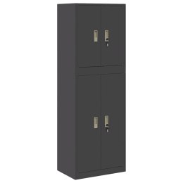 SZAFKA DO PRZECHOWYWANIA 2 SZT. CZARNY 60 X 40 X 175 CM STAL