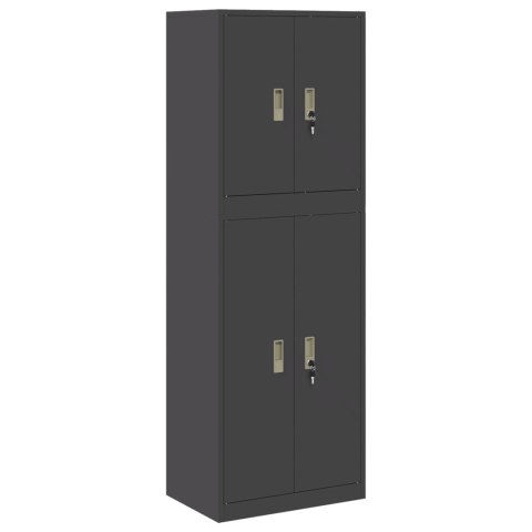 SZAFKA DO PRZECHOWYWANIA 2 SZT. CZARNY 60 X 40 X 175 CM STAL