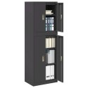 SZAFKA DO PRZECHOWYWANIA 2 SZT. CZARNY 60 X 40 X 175 CM STAL