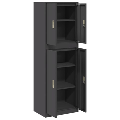 SZAFKA DO PRZECHOWYWANIA 2 SZT. CZARNY 60 X 40 X 175 CM STAL
