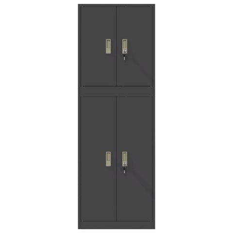 SZAFKA DO PRZECHOWYWANIA 2 SZT. CZARNY 60 X 40 X 175 CM STAL