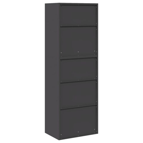 SZAFKA DO PRZECHOWYWANIA 2 SZT. CZARNY 60 X 40 X 175 CM STAL