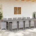 ZESTAW DO JADALNI W OGRODZIE 15 SZT. JASNOSZARY RATTAN POLT