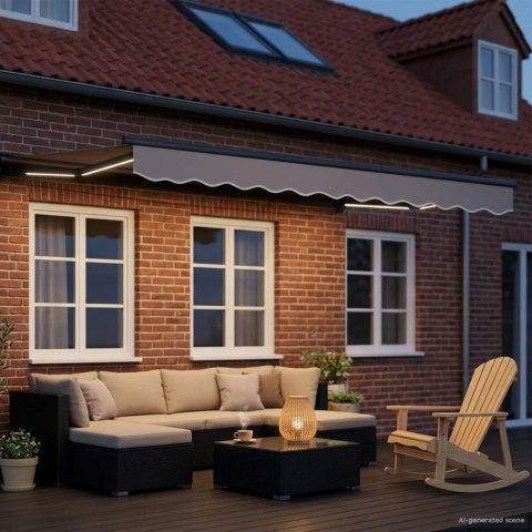 MANUAL AWNING FRAME WITH SOLAR LED 3 X 2,5 M ANTRACYTOWY