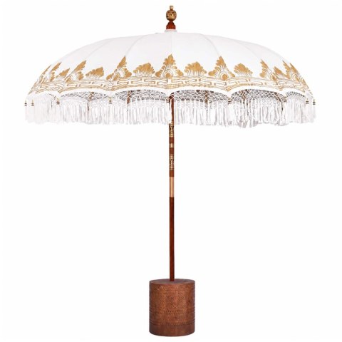 BALIŃSKI PARASOL Z BAZĄ KREMOWY I BRĄZOWY Ø 210-220 CM
