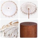 BALIŃSKI PARASOL Z BAZĄ KREMOWY I BRĄZOWY Ø 210-220 CM