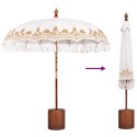 BALIŃSKI PARASOL Z BAZĄ KREMOWY I BRĄZOWY Ø 210-220 CM