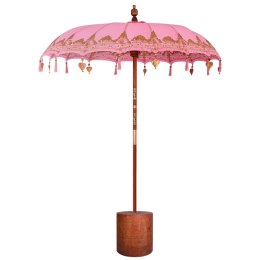 BALIŃSKI PARASOL Z BAZĄ RÓŻOWY I BRĄZOWY Ø 180-190 CM