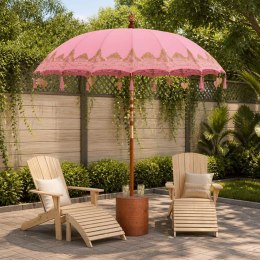 BALIŃSKI PARASOL Z BAZĄ RÓŻOWY I BRĄZOWY Ø 210-220 CM