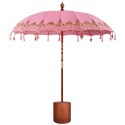 BALIŃSKI PARASOL Z BAZĄ RÓŻOWY I BRĄZOWY Ø 210-220 CM