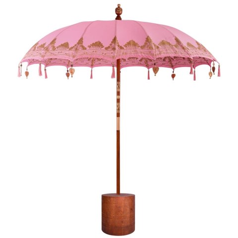 BALIŃSKI PARASOL Z BAZĄ RÓŻOWY I BRĄZOWY Ø 210-220 CM