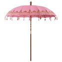 BALIŃSKI PARASOL Z BAZĄ RÓŻOWY I BRĄZOWY Ø 210-220 CM