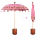 BALIŃSKI PARASOL Z BAZĄ RÓŻOWY I BRĄZOWY Ø 210-220 CM