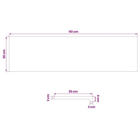 PARAPETY 2 SZT. BRĄZOWY 110 X 30 X 2 CM DĄB LITE