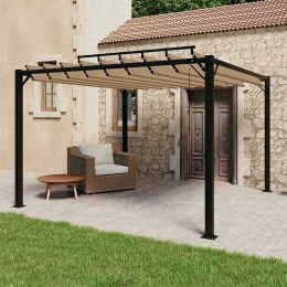 ALTANA Z ŻALUZJOWYM DACHEM 3X3 M, TAUPE, TKANINA I ALUMINIUM