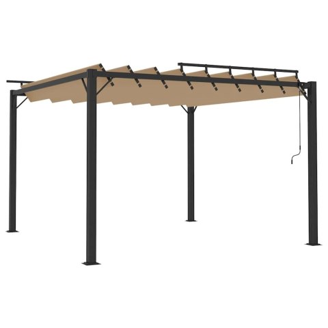ALTANA Z ŻALUZJOWYM DACHEM 3X3 M, TAUPE, TKANINA I ALUMINIUM