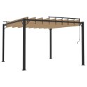 ALTANA Z ŻALUZJOWYM DACHEM 3X3 M, TAUPE, TKANINA I ALUMINIUM