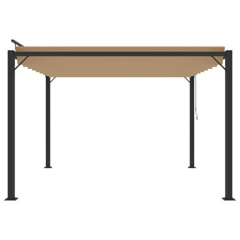 ALTANA Z ŻALUZJOWYM DACHEM 3X3 M, TAUPE, TKANINA I ALUMINIUM