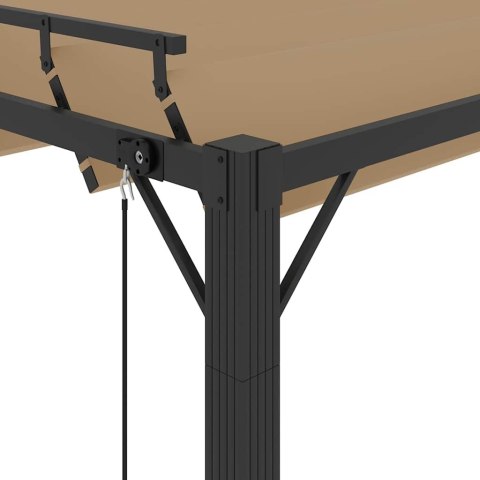 ALTANA Z ŻALUZJOWYM DACHEM 3X3 M, TAUPE, TKANINA I ALUMINIUM