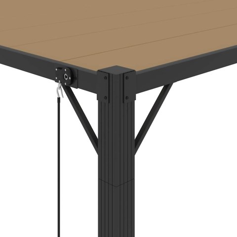 ALTANA Z ŻALUZJOWYM DACHEM 3X3 M, TAUPE, TKANINA I ALUMINIUM