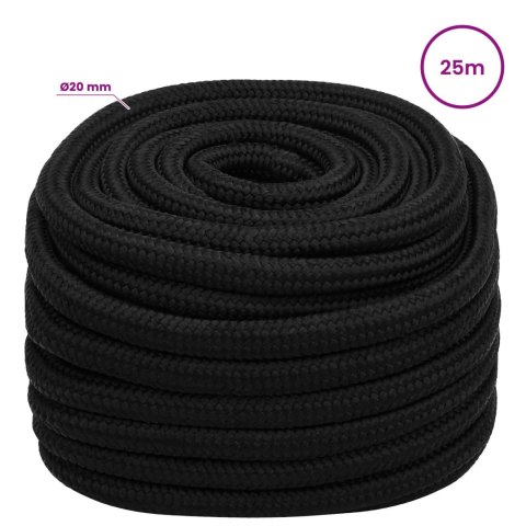 WIELOFUNKCYJNA LINA GOSPODARCZA 20 MM 25 M CZARNY POLIESTER