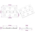 ZAWIAS 24 SZT. 44 X 31 X 5 MM SREBRNY STAL