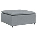 SOFA MODUŁOWA Z PODNÓŻKIEM I PODUSZKAMI TKANINA JASNOSZARA