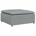SOFA MODUŁOWA Z PODNÓŻKIEM I PODUSZKAMI, JASNOSZARA