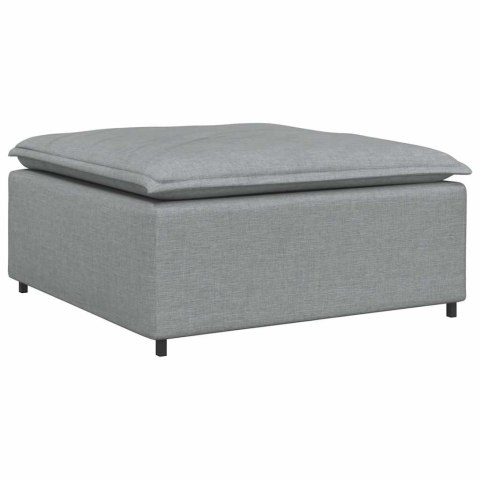 SOFA MODUŁOWA Z PODNÓŻKIEM I PODUSZKAMI, JASNOSZARA