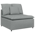 SOFA MODUŁOWA Z PODNÓŻKIEM I PODUSZKAMI, JASNOSZARA