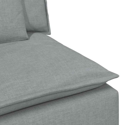SOFA MODUŁOWA Z PODNÓŻKIEM I PODUSZKAMI, JASNOSZARA