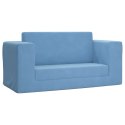2-OS. SOFA DLA DZIECI, ROZKŁADANA, NIEBIESKA, MIĘKKI PLUSZ