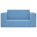 2-OS. SOFA DLA DZIECI, ROZKŁADANA, NIEBIESKA, MIĘKKI PLUSZ