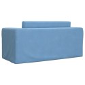 2-OS. SOFA DLA DZIECI, ROZKŁADANA, NIEBIESKA, MIĘKKI PLUSZ