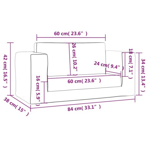 2-OS. SOFA DLA DZIECI, ROZKŁADANA, NIEBIESKA, MIĘKKI PLUSZ