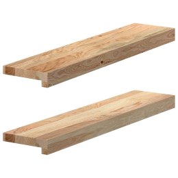 PARAPETY 2 SZT., SUROWE, 70X15X2 CM, LITE DREWNO DĘBOWE