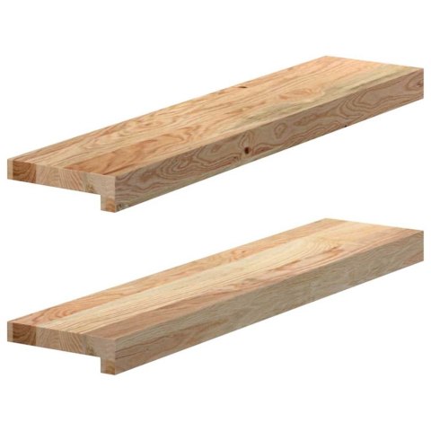 PARAPETY 2 SZT., SUROWE, 70X15X2 CM, LITE DREWNO DĘBOWE