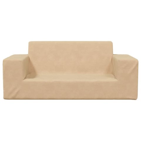 2-OS. SOFA DLA DZIECI, KREMOWA, MIĘKKI PLUSZ