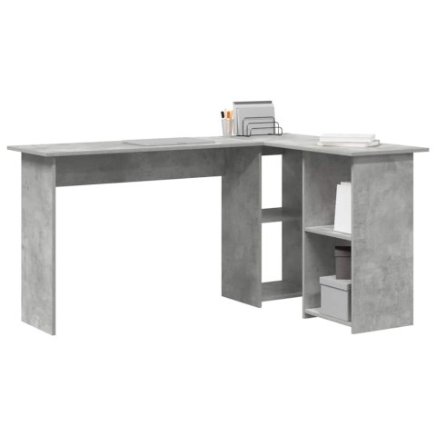 BIURKO BETONOWY SZARY 142 X 102 X 73 CM DREWNO INŻYNIERYJNE