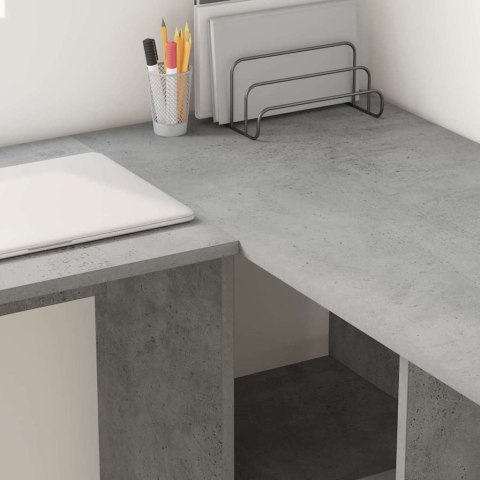 BIURKO BETONOWY SZARY 142 X 102 X 73 CM DREWNO INŻYNIERYJNE