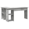 BIURKO BETONOWY SZARY 142 X 102 X 73 CM DREWNO INŻYNIERYJNE