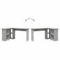 BIURKO BETONOWY SZARY 142 X 102 X 73 CM DREWNO INŻYNIERYJNE