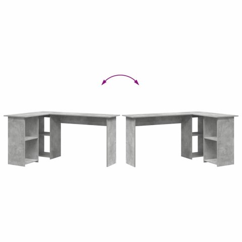 BIURKO BETONOWY SZARY 142 X 102 X 73 CM DREWNO INŻYNIERYJNE