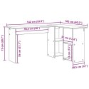 BIURKO BETONOWY SZARY 142 X 102 X 73 CM DREWNO INŻYNIERYJNE