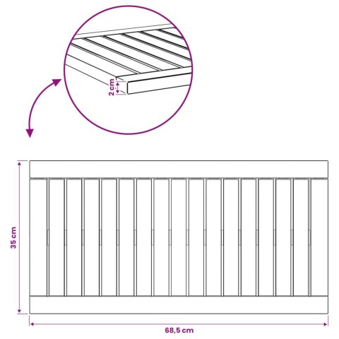 BLAT STOŁU 68,5 X 35 X 2 CM PROSTOKĄTNY LITE DREWNO AKACJI