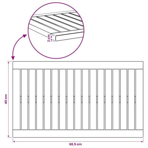 BLAT STOŁU 68,5 X 40 X 2 CM PROSTOKĄTNY LITE DREWNO AKACJI