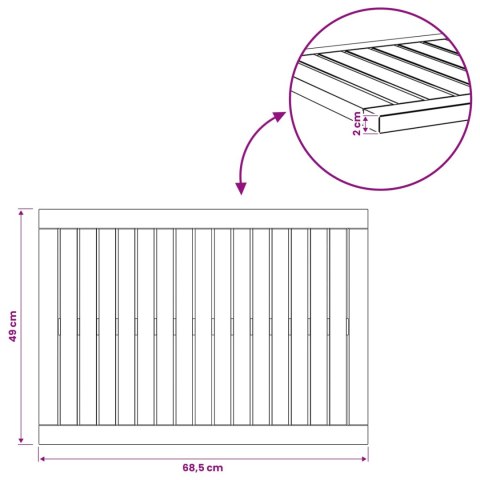 BLAT STOŁU 68,5 X 49 X 2 CM PROSTOKĄTNY LITE DREWNO AKACJI